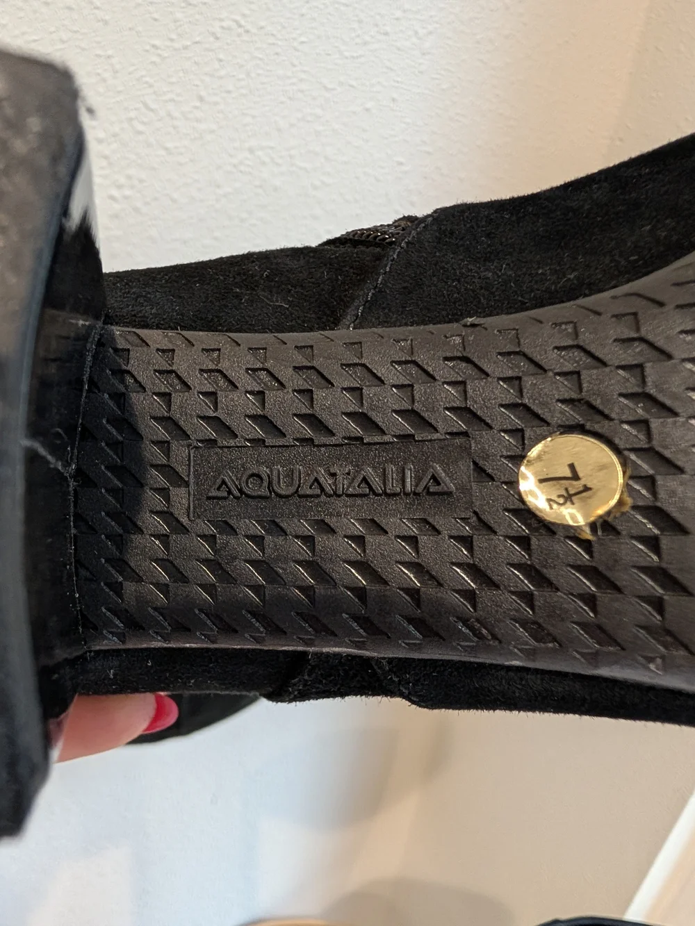 Aquatalia Black Suede Over-the-Knee Block Heel Boots